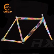 ▬۩Song&amp;friends 700c Frameset Colorful Galaxy Aluminum Fixed Gear Frame Fixie Bike Frame 48/52/55