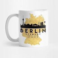 Travel Icon Berlin Germany Skyline Map Art - Berlin Coffee Mug