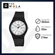 (2 Years Warranty) Q&Q Watch by Citizen A212J Series Men Analog Watch with White Rubber Strap