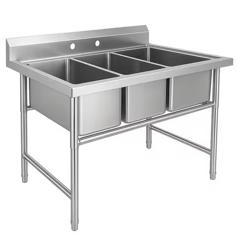 Chinese Manufacturer Commercial Kitchen 304 316 Professional Triple Bowl Sink Stainless Steel Sink