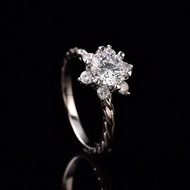 925 Silver Moissanite Ring Wheat Ear Sunflower Sterling Silver Electroplating No. 18k Gold Heavy Ind