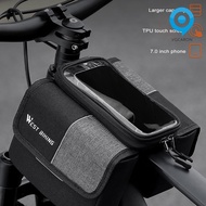 [LAG] Bicycle Front Frame Bag with Zipper Large Capacity Waterproof Touch Screen Phone Pouch MTB Cycling Bag