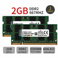 For Kingston 4GB (2x 2GB) DDR2 667MHz PC2-5300S KVR667D2S5/2G SODIMM Laptop Memory RAM lr