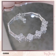 TANG C0550 - Four-leaf clover shaped silver bracelet for women
