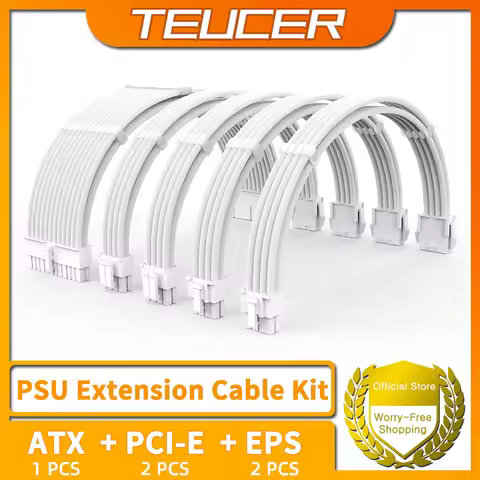 TEUCER TC-35 Series PSU Extension Cable Kit Solid Color Cable Solid Combo 350mm ATX24Pin PCI-E8Pin C