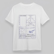 Men'S Plus  Classic T-Shirt Technical Aircraft Blueprint With Cyrillic Tee