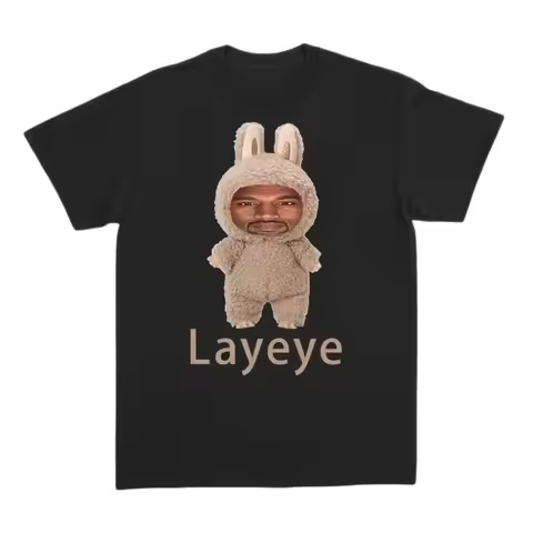 2026 New Kanye West's Layeye T-shirt Harajuku Style Men and Women T-shirt Printed Short Sleeved Unis