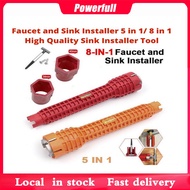 8-in-1 Faucet and Sink Installer Installation Multifunctional Wrench tool 6 angle nut wrench for kit