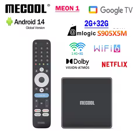 MECOOL MEon1 Amlogic S905X5M Quad C0re Google 14 Android TV Box 2G 32GB BT Netflix MEON 1 TVBOX