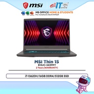 MSI Gaming Laptop Thin 15 B13UC-3439MY i7-13620H/16GB DDR4/512GB SSD/15.6"FHD 144Hz/RTX3050/H&S+M365