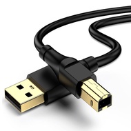 Printer Cable Type B, 10FT HP Printer to Computer USB Cable High Speed USB 2.0 A Male to B Male Cord
