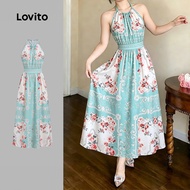 Lovito Boho Dress Resort Style National Style Flowers Spring/summer Dress for Women LK5ED209 Lovito 