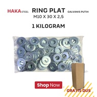 M10 PlateRing 1 KG / WP 10x30x2.5 Kiloan 1Kg White Washer Plate 10 mm (1 Kilo gram)