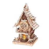 Robotime ROKR Cuckoo Clock Mechanical 3D Wooden Puzzle Pre-colored Wall Clock Building Block Kits Ho