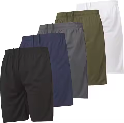 5 Pack Mens Shorts, Athletic Gym Shorts Workout Basketball Shorts for Men, SM - 5X