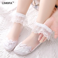 LJMOFA Girls Hollow Lace Socks Ice Silk Summer Socks Slim Crystal Lace Princess Sock For 1-13Y Baby