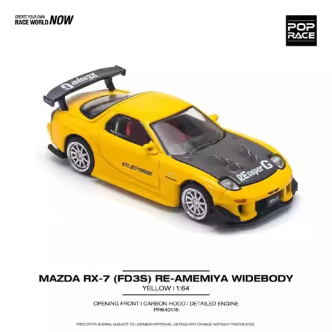 POP RACE 1:64 Mazda RX7 RE-AMEMIYA WIDEBODY Yaris Alloy Car Model