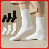 M1 Combo of 5 Pairs of Basic Men's and Women's Socks, Plain Cotton Socks in Black and White, Soft, B