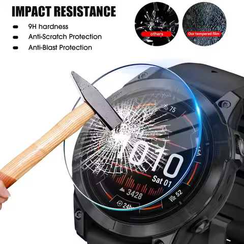 HD Tempered Glass For Garmin Fenix 8 7 Tactix 8 Quatix 8 Screen Protector Glass Film Forerunner 970 