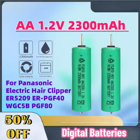 High-Quality AA 1.2V 2300mAh Ni-MH Replacement Battery for Panasonic Electric Hair Clipper ER5209 ER