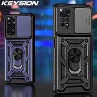 KEYSION Shockproof Case for Redmi Note 11 11S 11 Pro 5G Global Version Push Pull Camera Protection Phone Cover for Xiaomi Redmi Note 11 Pro+5G