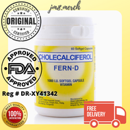 JM8 FREE DELIVERY [30/60/120 PCS Softgel] Original FERN D Vitamin D 1000 UI Authorized Distributor Immune Booster Ready to Ship On Hand Fern D Vitamins Original Official Legit Vitamin D3 Supplement Pampabuntis PCOS Increase Fertility Rate Testosterone