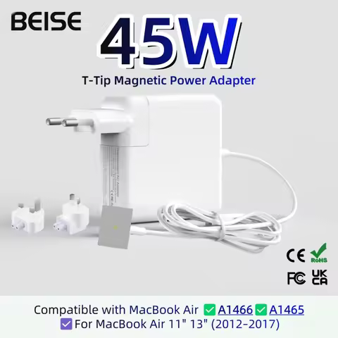 Beise 45W T-Tip Magnetic Power Adapter Charger for MacBook Air 11" 13" A1465 A1466, Compatible with