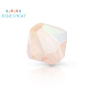 BENECREAT 24pcs Preciosa&reg Beads Czech Bicone(451 69 302 Rondelle) 70120 20000 Light Rose AB 2x 4m