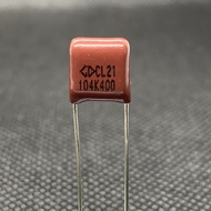 3PCS CL21 104K400 capacitor 104J400 P:7.5mm 104K 400V capacitor 104J 400V capacitor CL21 0.1UF 400V