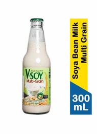 Susu kacang kedelai soy soya milk soymilk UHT Vsoy V Soy multi grain coklat cokelat botol 300 ml