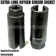 MAXPOWER M40589 EXTRA LONG OXYGEN SENSOR SOCKET 1/2"DR 22 MM - CAR OXYGEN SENSOR SOCKET WRENCH
