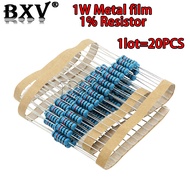 20PCS 1W Metal Film Resistor 1% 1R ~ 1M 2R 10R 22R 47R 100R 330R 1K 4.7K 10K 22K 47K 100K 330K  470K