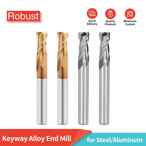 2-Flute Tungsten Carbide Coated End Mill: Specialized for Keyway Machining, with Extended Straight S