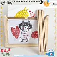 OLINI Wooden Kids Art Frame, Wall Decoration Memorial Photo Frame, Creative Rotatable Family Portrai