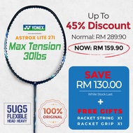 【FREE String & Grip】 YONEX Astrox Lite 27i (Dark Navy) 5UG5 Badminton Racket - Aero+Box Frame With C
