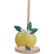 STOBAZA 1 Set Wooden Paper Towel Holder - Lemon Shape Wood Roll Organizer Tear Paper Roll Holder Sta