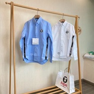 Aape男裝 23秋冬潮牌徽章拼接迷彩刺繡休閒長袖襯衫