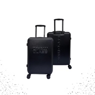 กระเป๋าเดินทาง กระเป๋าเดินทางล้อลาก ABS PC วัสดุพรีเมี่ยม น้ำหนักเบา ดีไซน์หรูหราทันสมัย ขนาด20-24-28นิ้ว #CAV (BLACK)