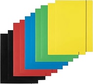 D.RECT Pack of 10 (2 pieces per colour 5 x 2) folder made of cardboard, folder with elastic band for