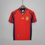 1998 Spain Home Retro Soccer Jersey Football