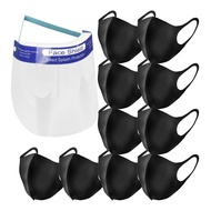 100% Original Safety Face Shield Anti-oil Splash Droplet Prevention Transparent Face Shield set 10 pcs Mas-k