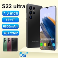 2022 New S22+ Ultra Smartphone 7.3 Inch 16GB+512GB 6800mAh 5G Network Unlock Smart Phone Mobile Phones Global Version Jj