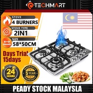 🔥5 Years Warranty🔥4 burner gas stove/dapur gas stainless steel/Desktop+Built-in2in1 燃气灶