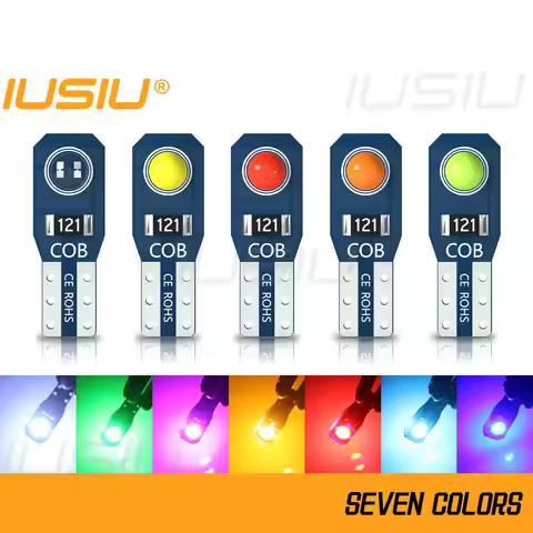 IUSIU 10PCS W3W T5 Led Car Light 73 74 17 27 COB Instrument Dash Dashboard Indicator Neo Wedge Meter