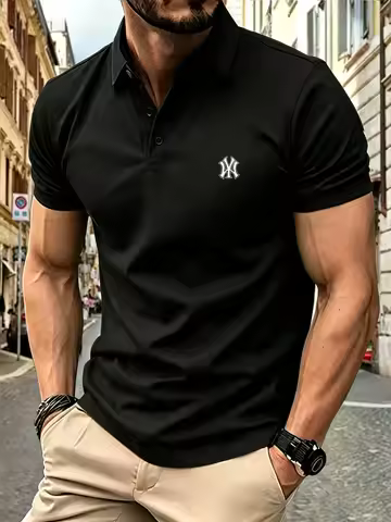 26New Men's T-shirt Classic Short sleeved Polo Shirt Summer Top Casual T-shirt S-4XL Casual Polo Shi