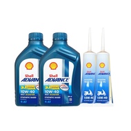 น้ำมันเครื่อง Shell ax7 scooter 10W40 ขนาด 0.8 ลิตร (เชลล์ แอ๊ดว้านซ์ 4T AX7 สกู๊ตเตอร์) , น้ำมันเฟื