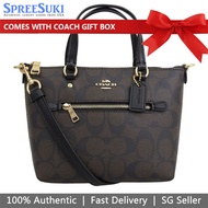 Coach Handbag In Gift Box Crossbody Bag Signature Mini Gallery Crossbody Brown Black # CA721