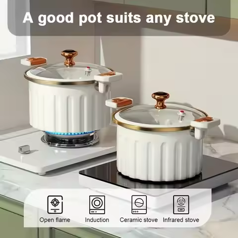 New Micro Pressure Pot Large Capacity Roman Pot Non stick Pot Multi functional Double ear Soup Pot I