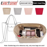 EverToner for LONGCHAMP Replay Handbag Inner Bag Satin Insert Bag for Tote Bag Lining Partition with Zipper Travel Inner Purse Portable Cosmetic Bags Storage