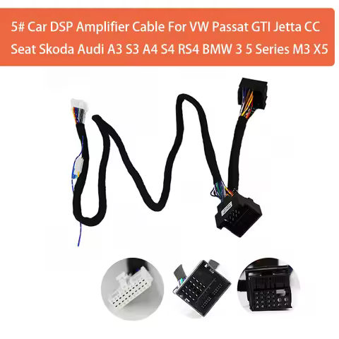 5# Car DSP Amplifier Cable For VW Passat GTI Jetta CC Seat Skoda Audi A3 S3 A4 S4 RS4 BMW 3 5 Series